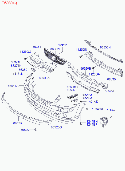 Бампер задний для Хендай Гетц 2005-2011