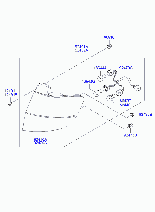 Фонарь задний левый на крыле для Хендай Гетц 2005-2011