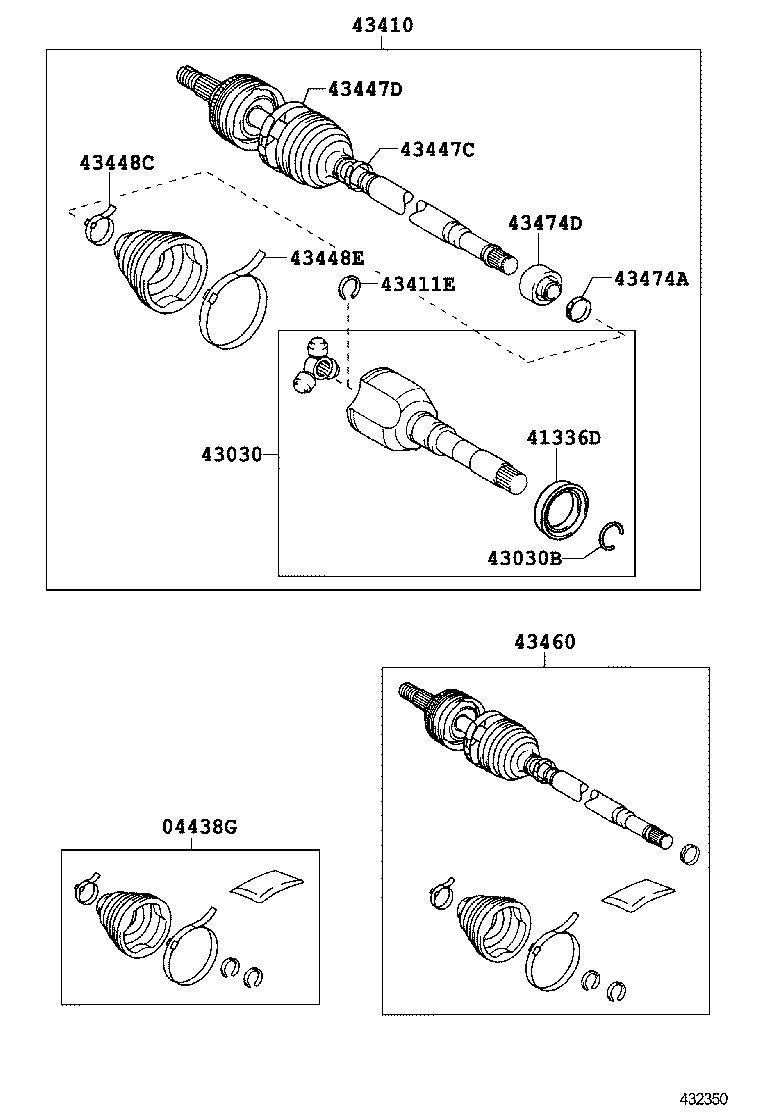 Шрус внутренний передний правый для Тойота Королла 2010-2013
