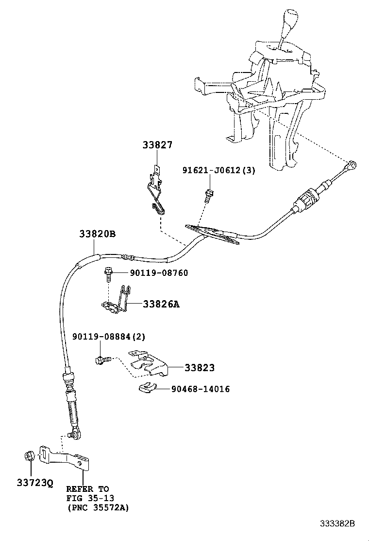 Трос переключения скоростей для Тойота Хайлендер 2010-2013 