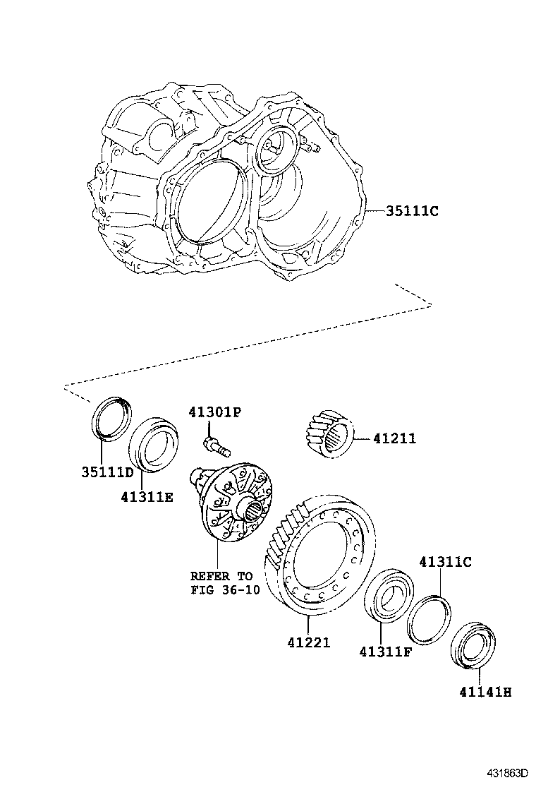 Редуктор передний для Тойота Хайлендер 2010-2013