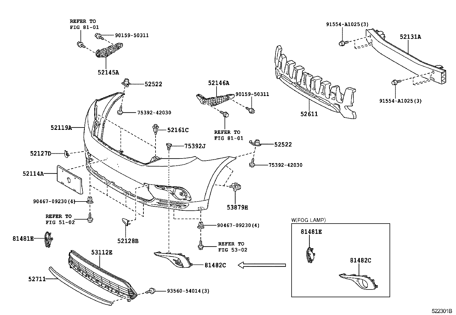 Усилитель переднего бампера для Тойота Хайлендер 2010-2013