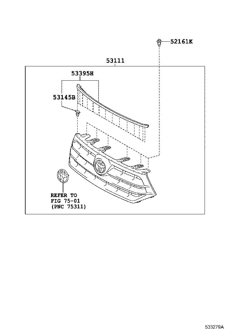 Решетка радиатора для Тойота Хайлендер 2010-2013