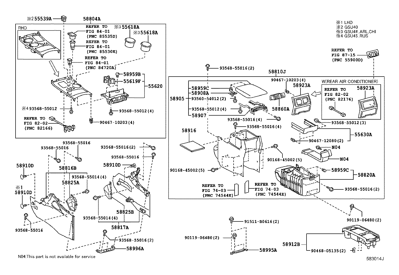 Подлокотник передних сидений для Тойота Хайлендер 2010-2013