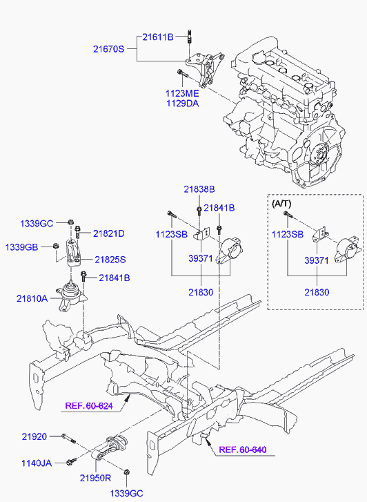 Подушка двигателя правая для Хендай i20 2008-2012