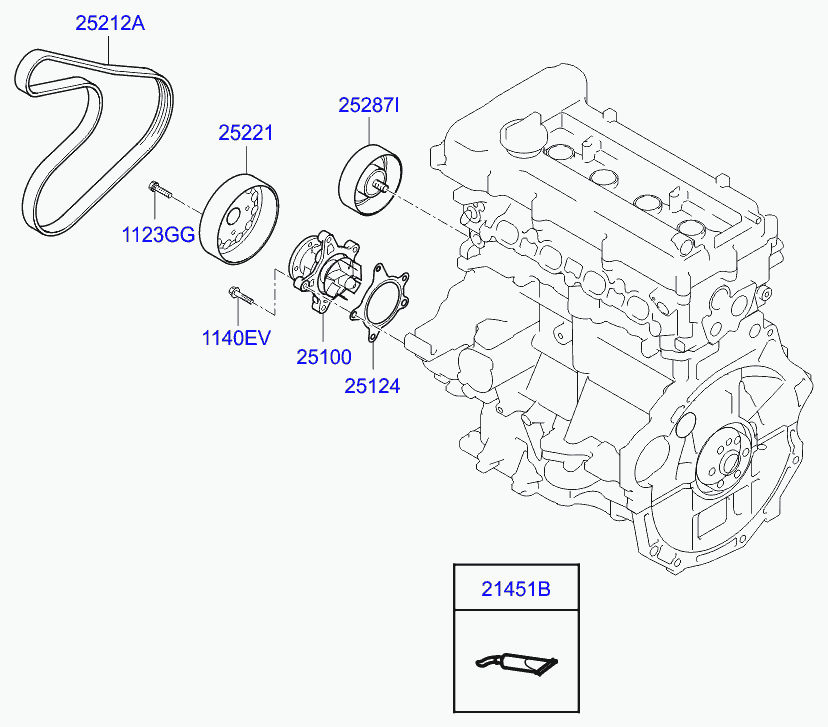 Помпа водяная для Хендай i20 2008-2012
