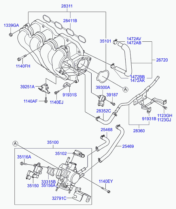 Дроссельная заслонка для Хендай i20 2008-2012