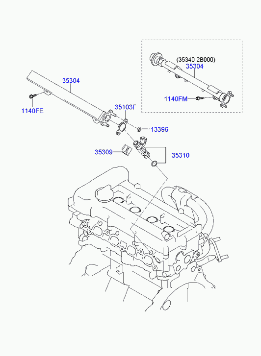 Топливная рампа для Хендай i20 2008-2012