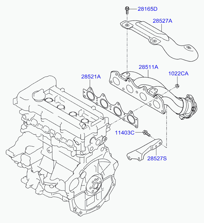 Коллектор выпускной для Хендай i20 2008-2012