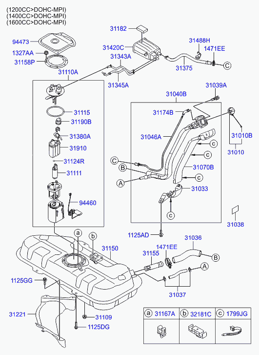 Топливный насос в сборе для Хендай i20 2008-2012