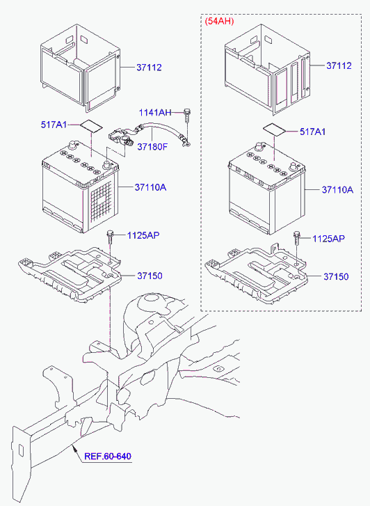Аккумулятор для Хендай i20 2008-2012