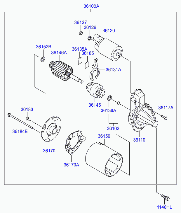 Стартер в сборе для Хендай i20 2008-2012