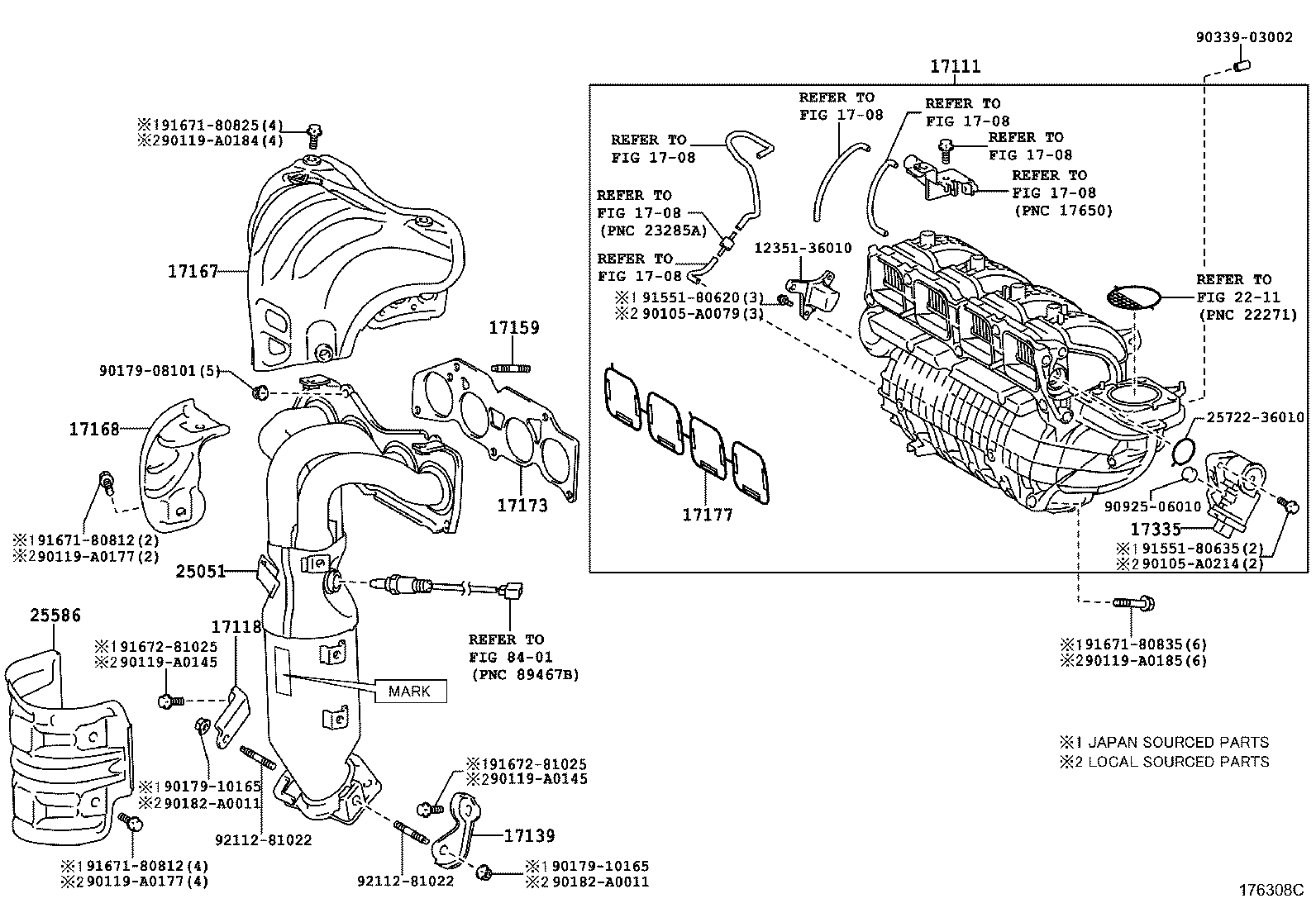 Коллектор выпускной для Тойота Венза 2008-2012