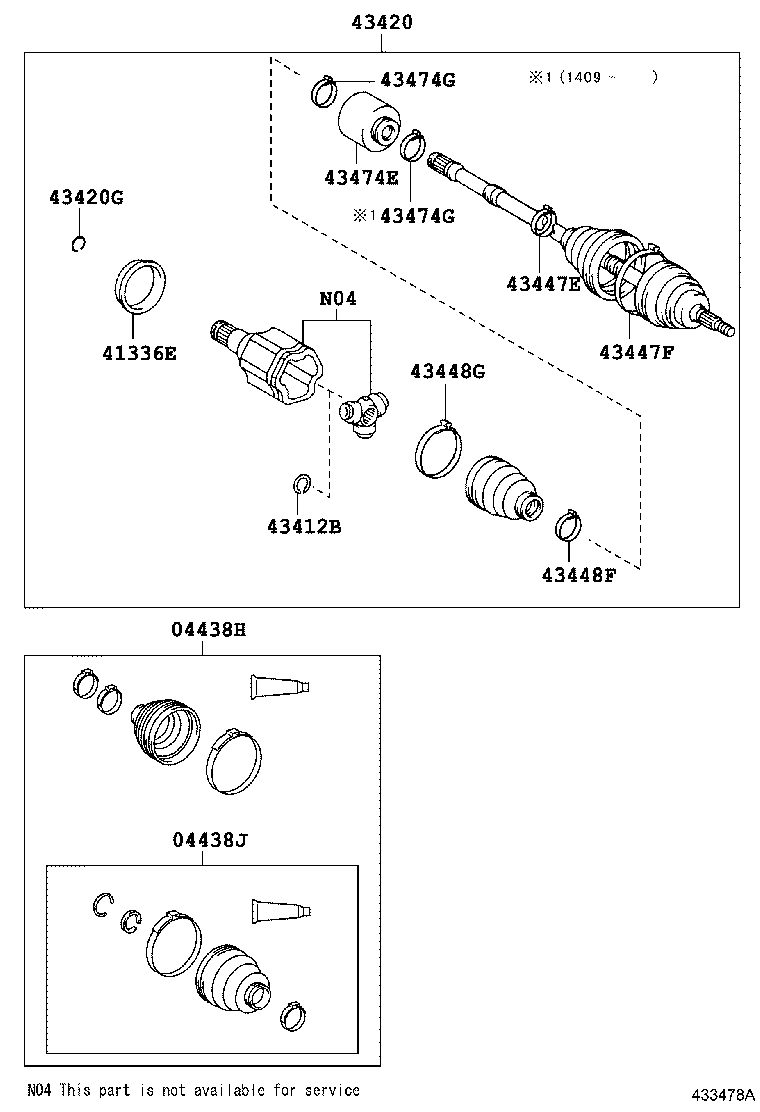 Приводной вал передний левый для Тойота Венза 2008-2012
