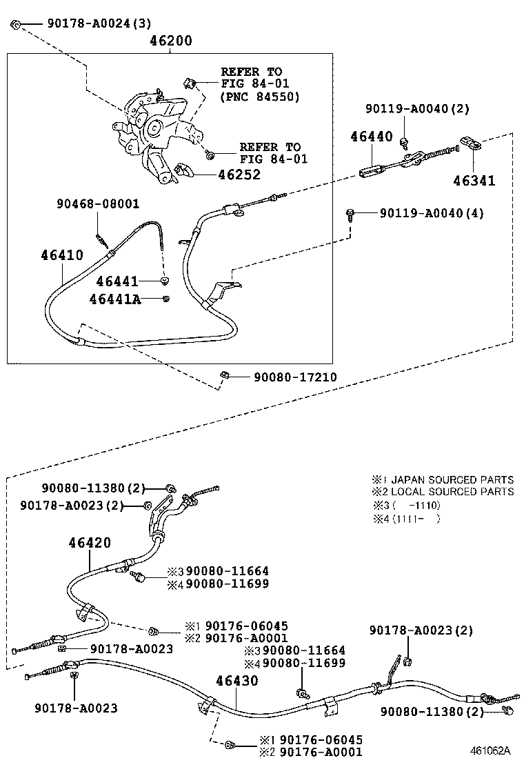 Трос правый стояночного, ручного тормоза для Тойота Венза 2008-2012
