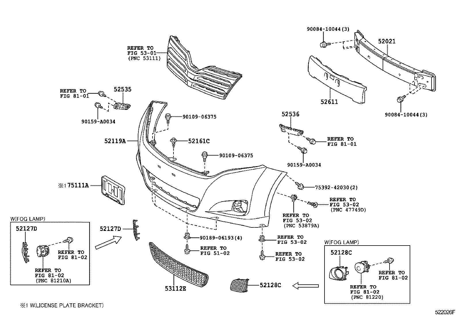 Бампер передний для Тойота Венза 2008-2012