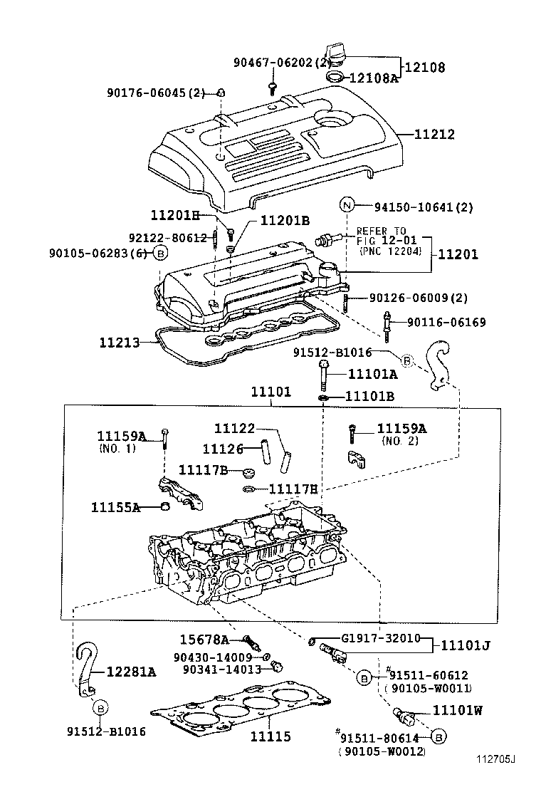 Головка блока цилиндров в сборе для Тойота Авенсис 2006-2009