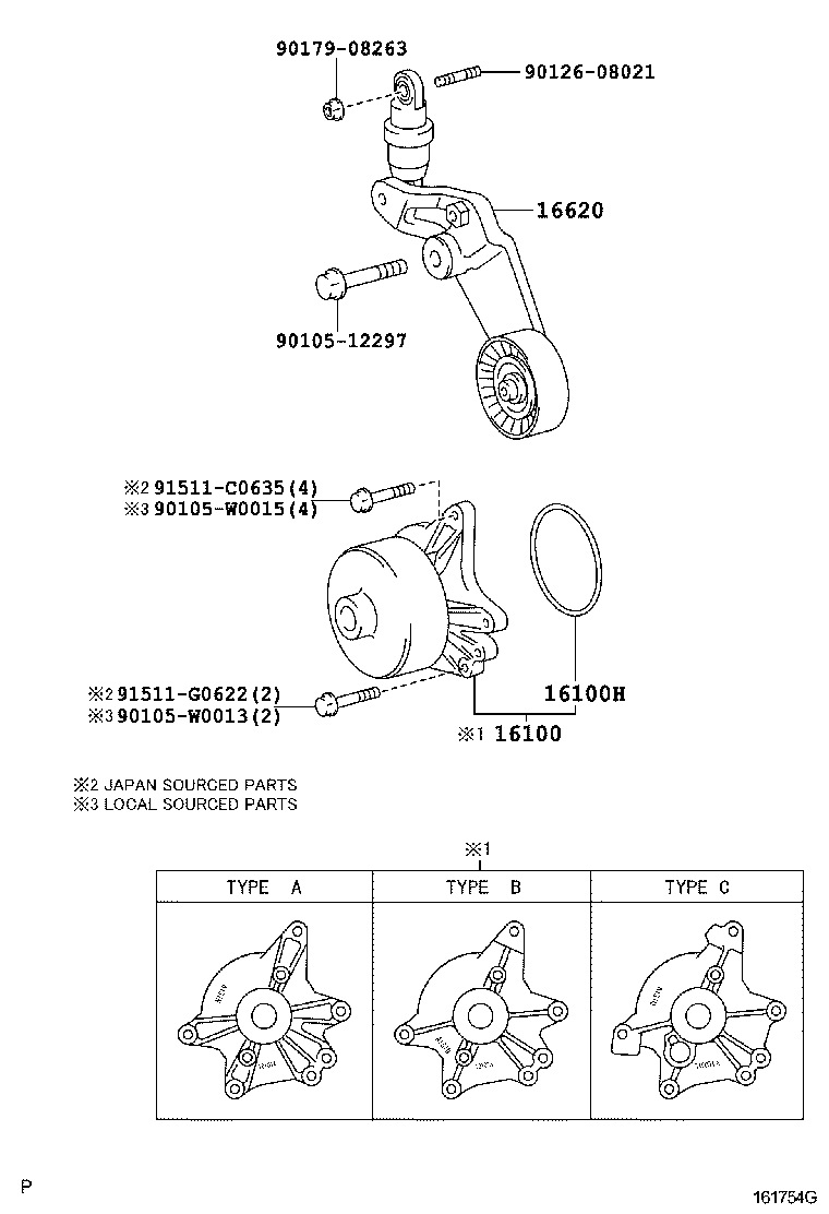 Ролик помпы для Тойота Авенсис 2006-2009