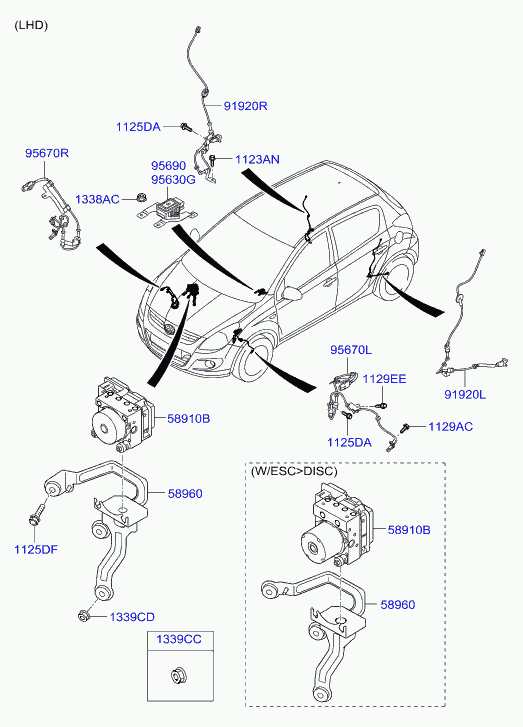 Датчик АБС задний правый для Хендай i20 2008-2012