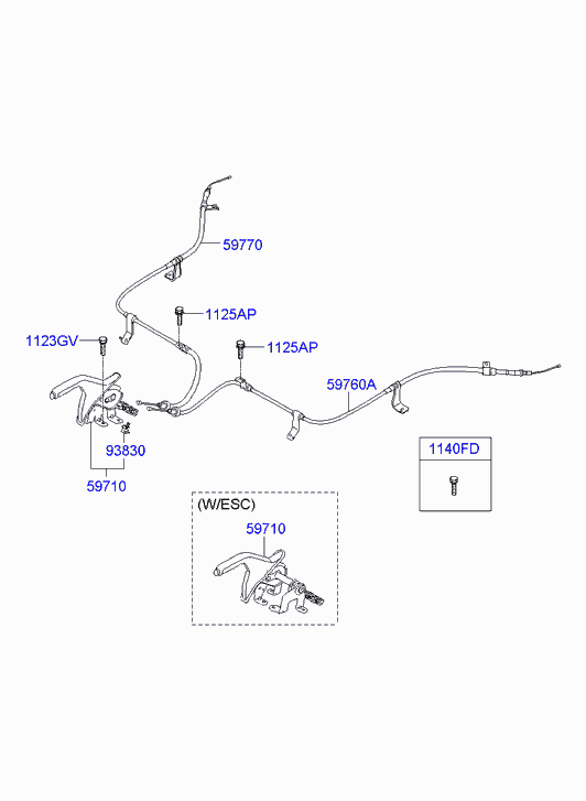 Рычаг стояночного, ручного, тормоза для Хендай i20 2008-2012
