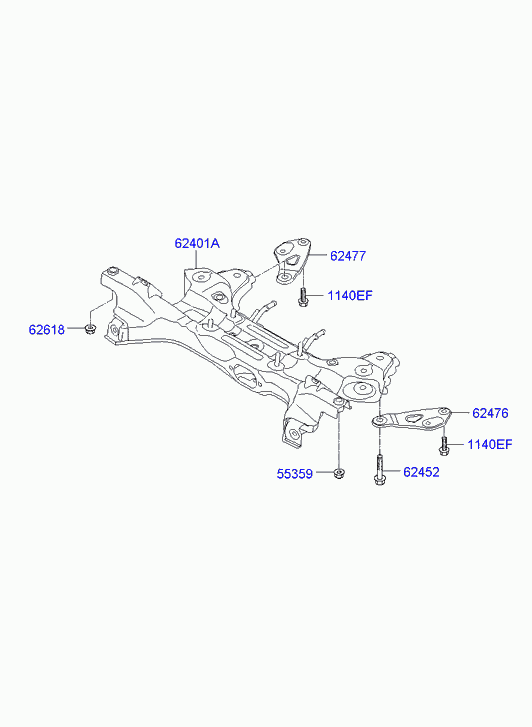 Подрамник передний, балка для Хендай i20 2008-2012