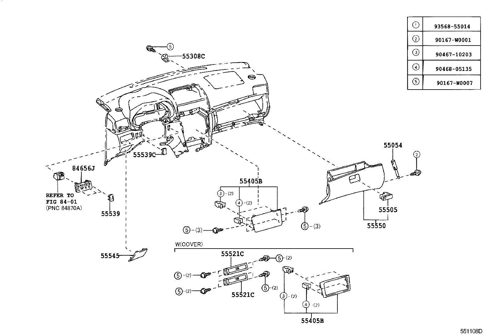 Перчаточный ящик, бардачок для Тойота Авенсис 2006-2009