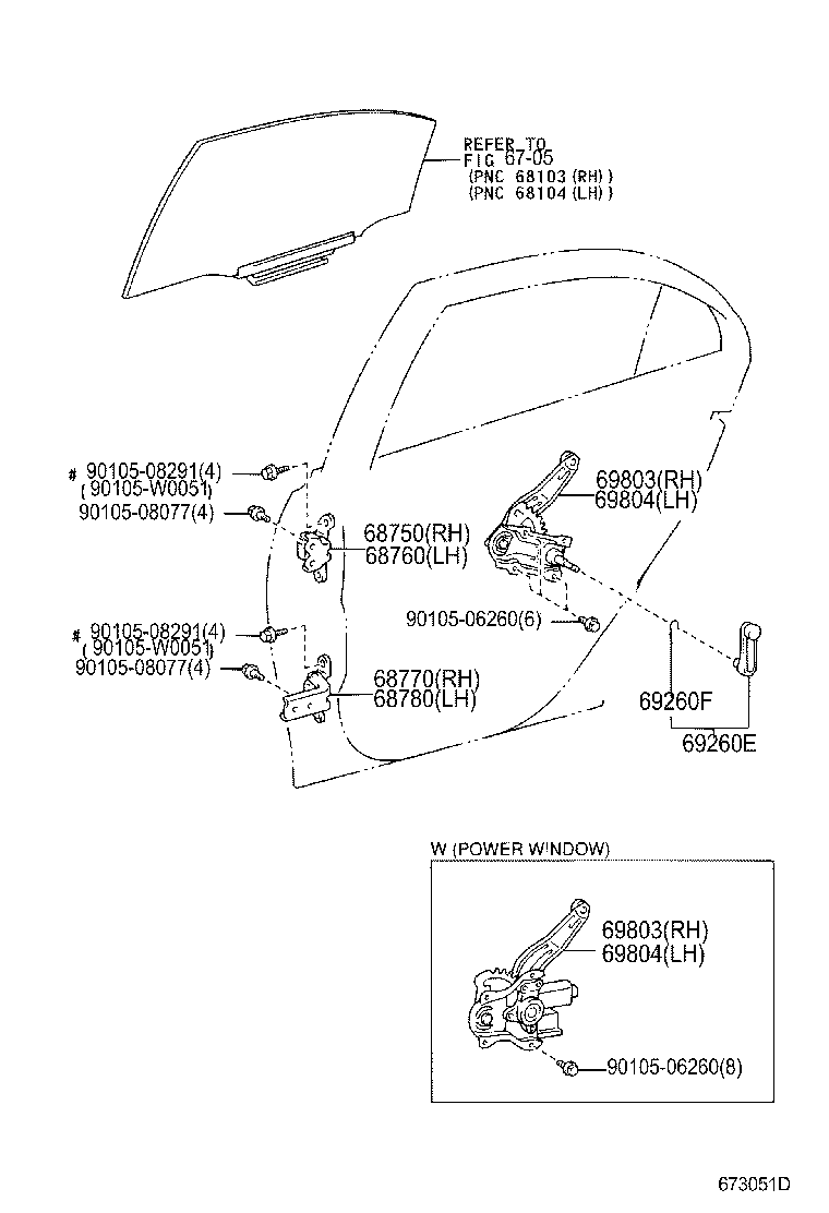 Стеклоподъемник заднего левого стекла для Тойота Авенсис 2006-2009
