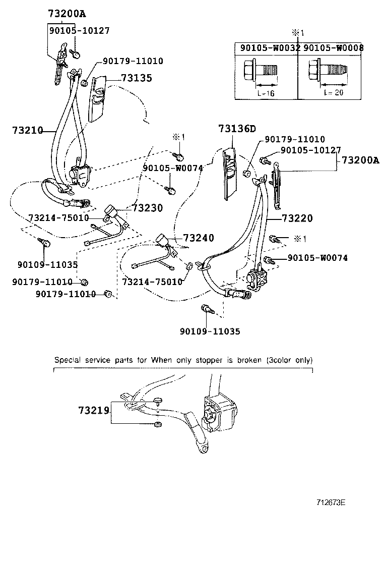 Ремень безопасности водителя для Тойота Авенсис 2006-2009