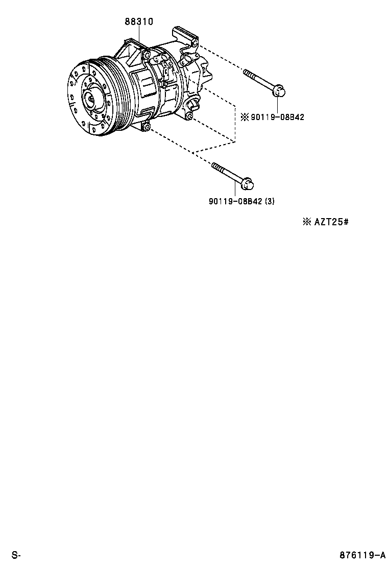 Компрессор кондиционера для Тойота Авенсис 2006-2009