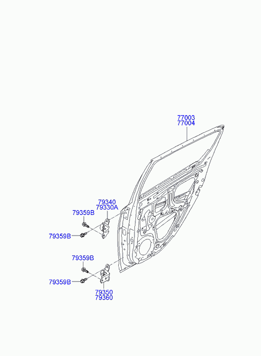 Дверь задняя правая для Хендай i20 2008-2012