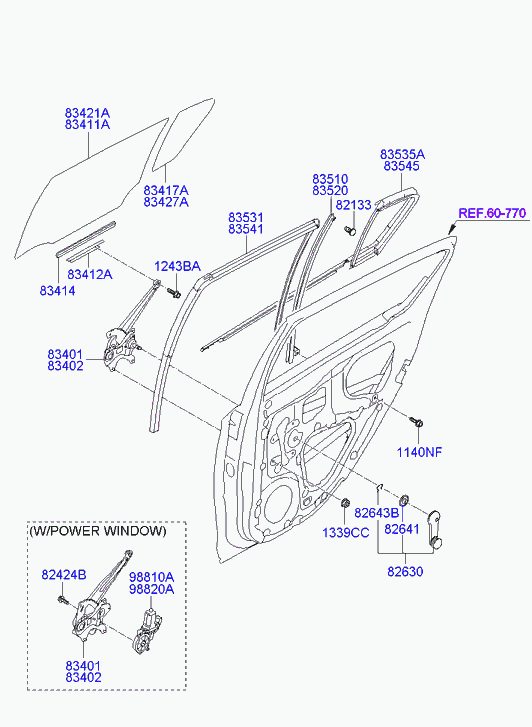 Мотор стеклоподъемника заднего правого для Хендай i20 2008-2012