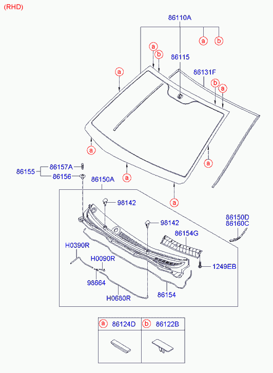 Лобовое стекло для Хендай i20 2008-2012