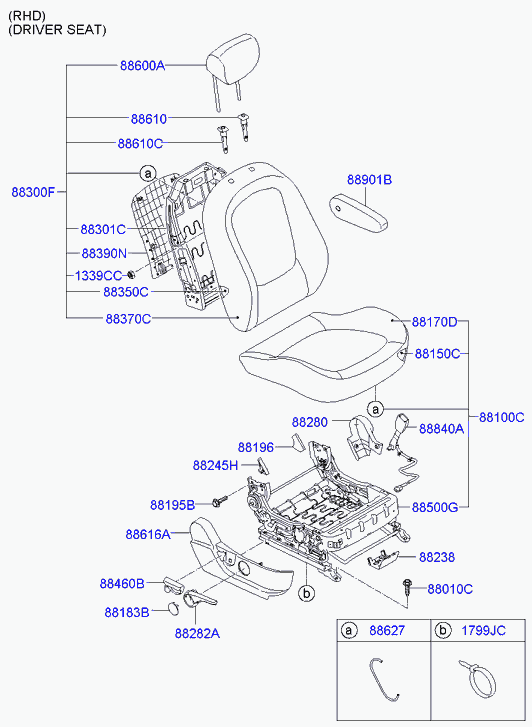Спинка сиденья водителя для Хендай i20 2008-2012