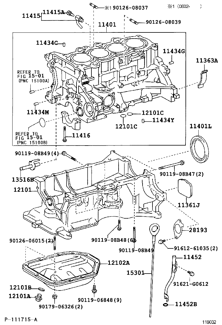 Блок цилиндров в сборе для Тойота Приус 2005-2011