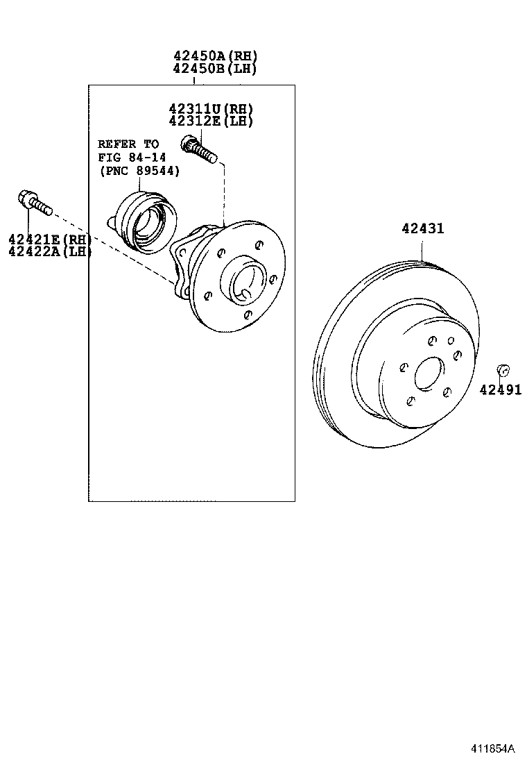 Ступица задняя левая для Тойота Приус 2005-2011