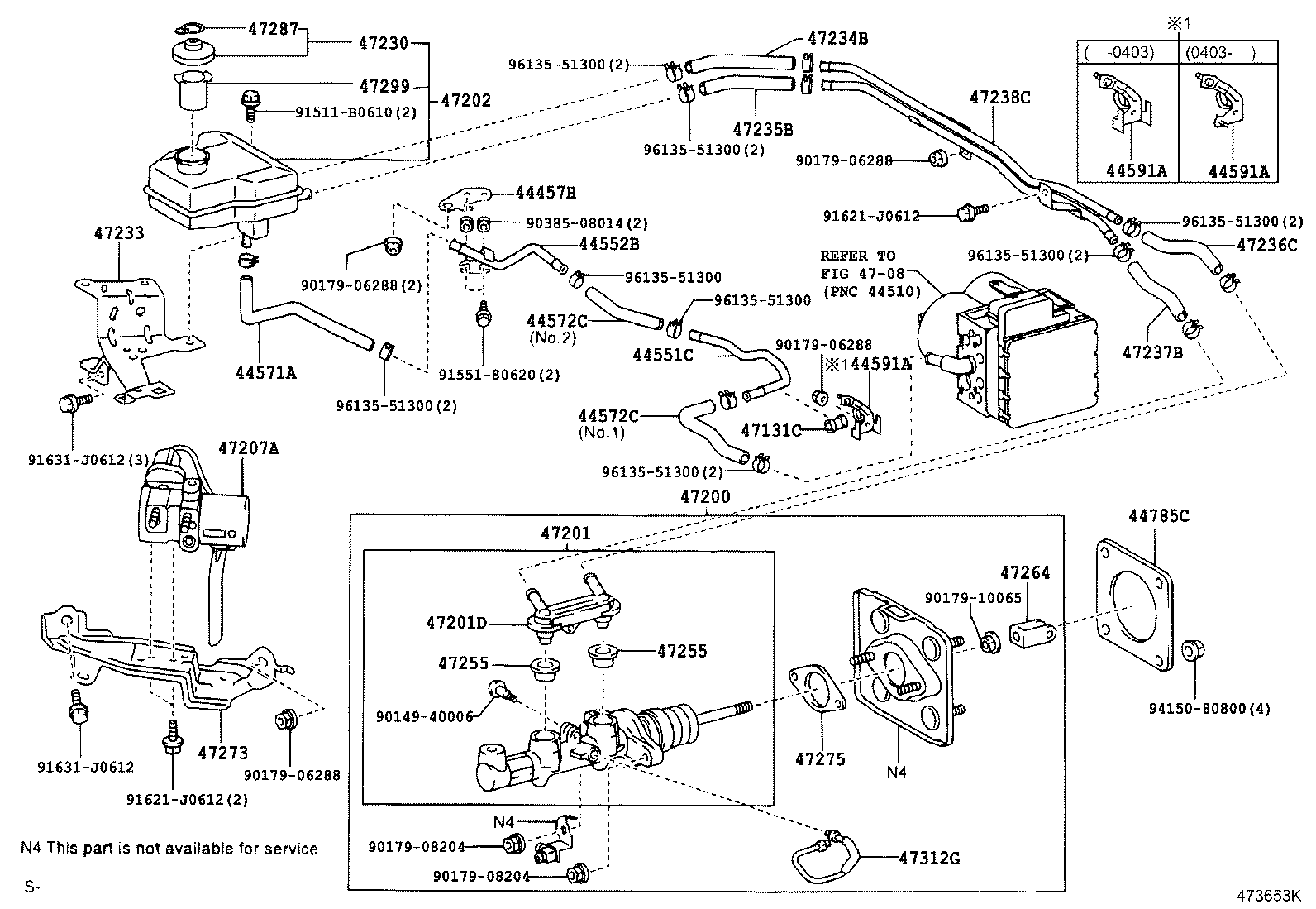Главный тормозной цилиндр с бачком для Тойота Приус 2005-2011