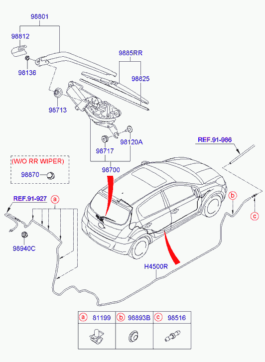 Моторчик стеклоочистителя крышки багажника  для Хендай i20 2008-2012