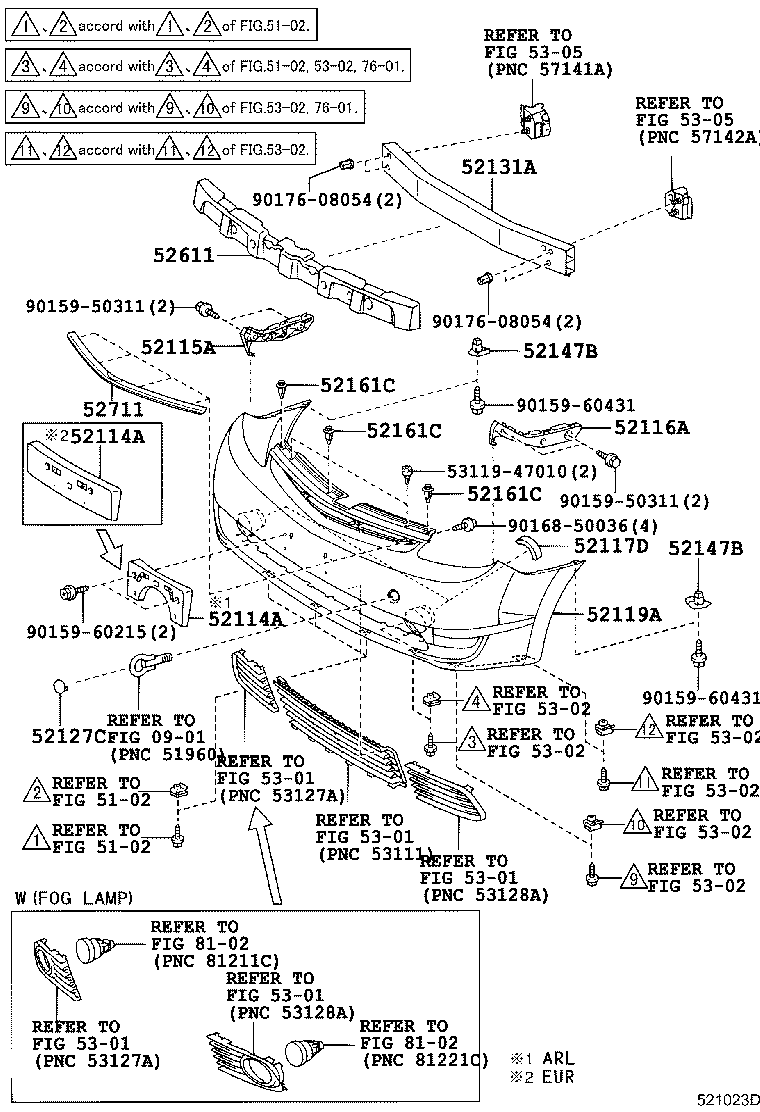 Бампер передний для Тойота Приус 2005-2011