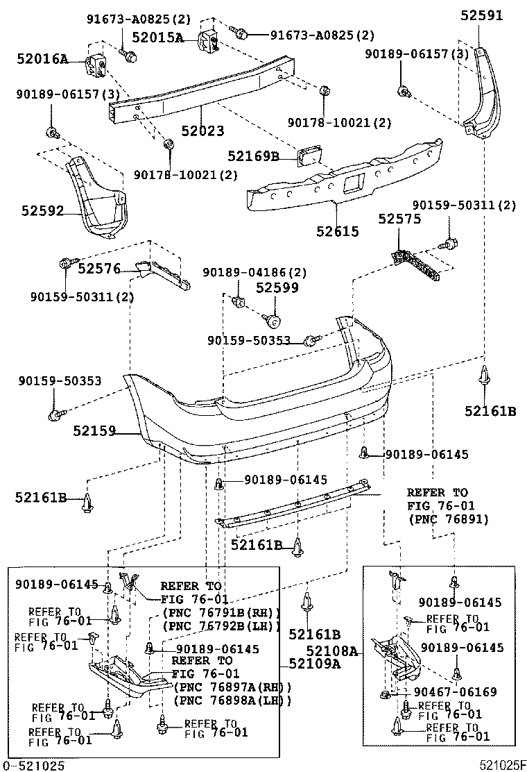 Бампер задний для Тойота Приус 2005-2011