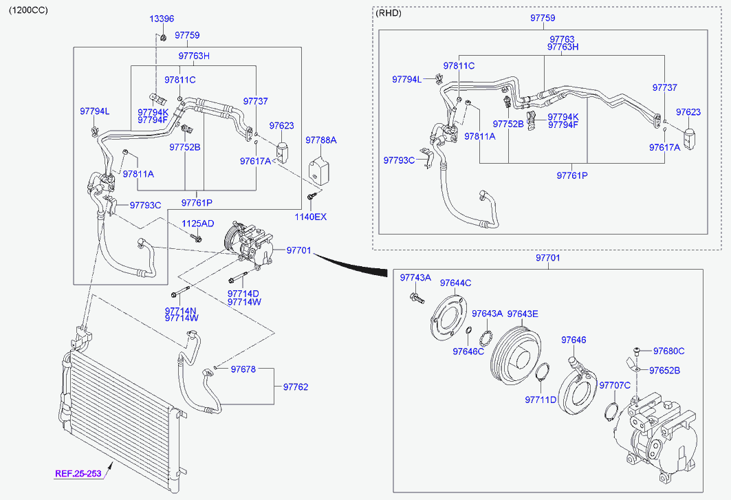 Компрессор кондиционера для Хендай i20 2008-2012