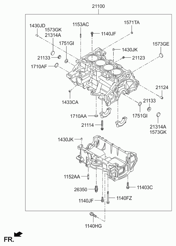 Блок цилиндров в сборе для Киа Сид 2006-2010