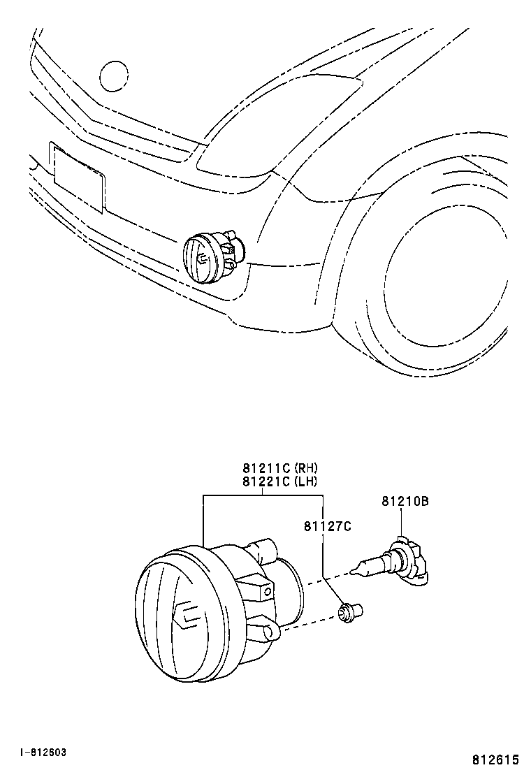 Фара противотуманная левая в сборе для Тойота Приус 2005-2011