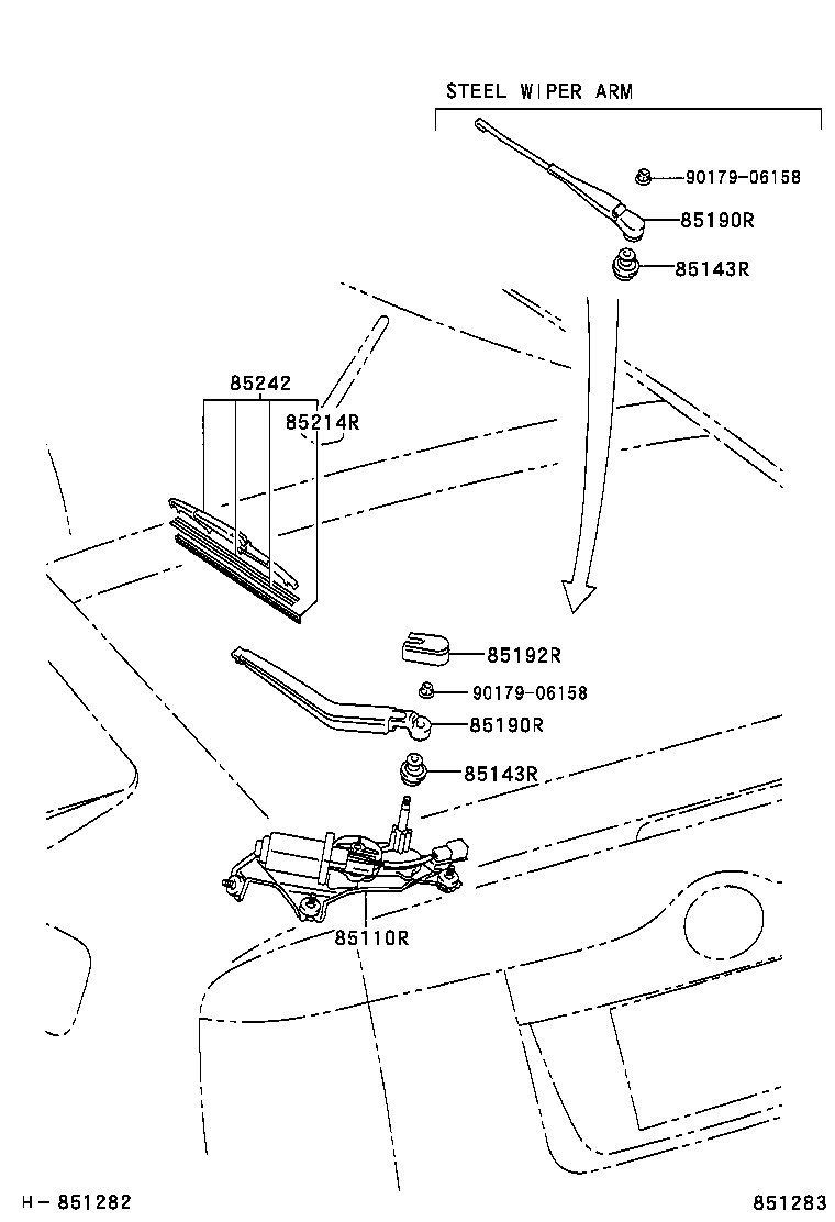 Моторчик стеклоочистителя заднего стекла для Тойота Приус 2005-2011