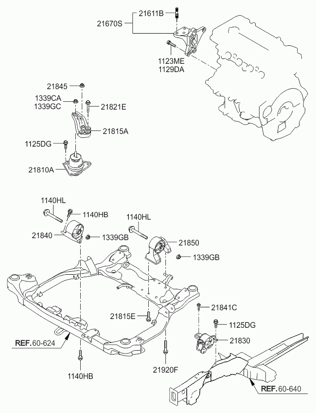 Подушка двигателя правая для Киа Сид 2006-2010