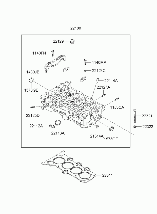Головка блока цилиндров в сборе для Киа Сид 2006-2010