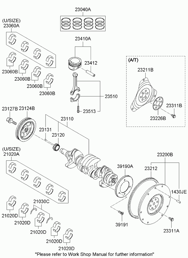Коленвал для Киа Сид 2006-2010