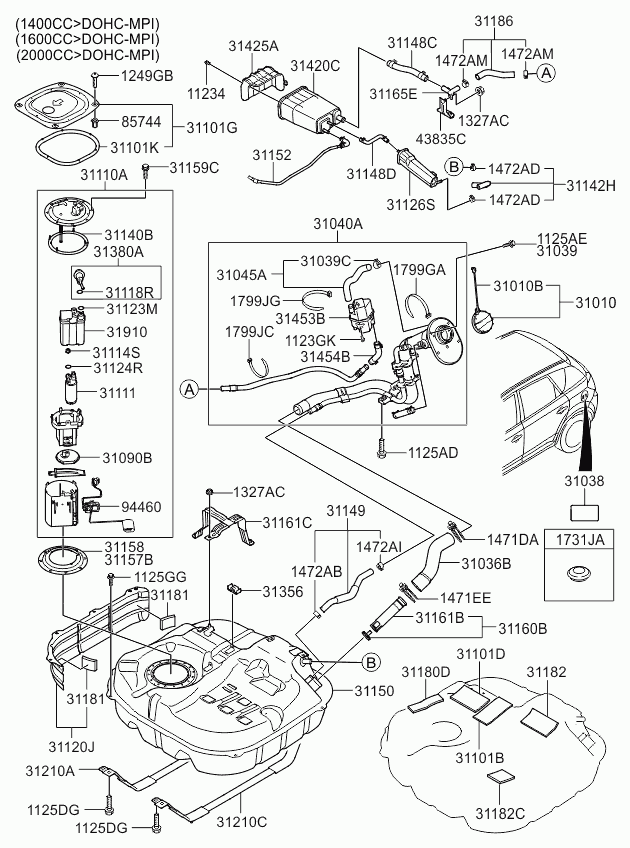 Бак топливный для Киа Сид 2006-2010