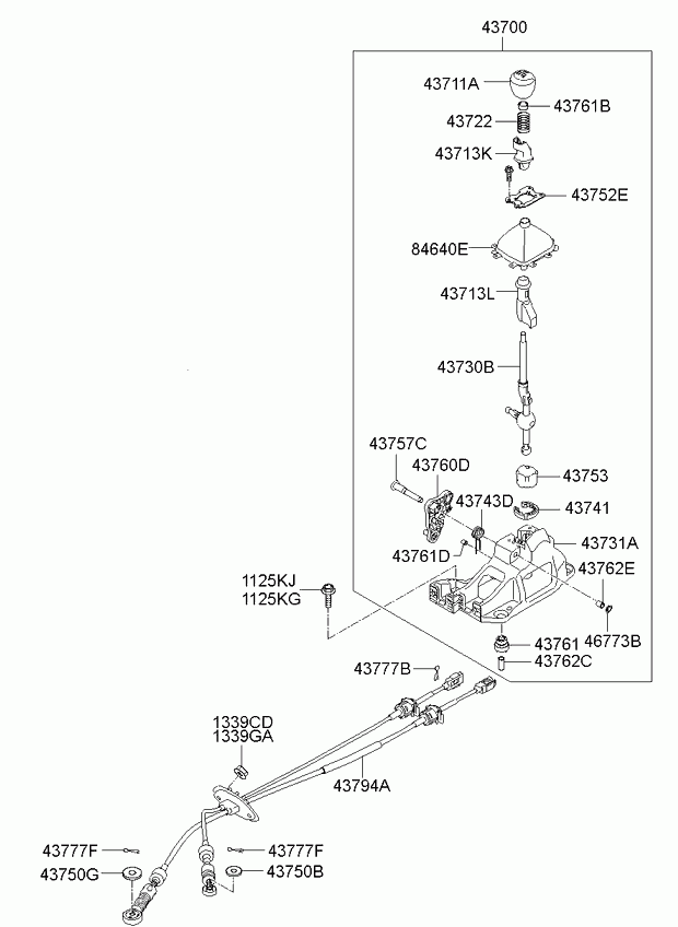 Трос переключения скоростей для Киа Сид 2006-2010 