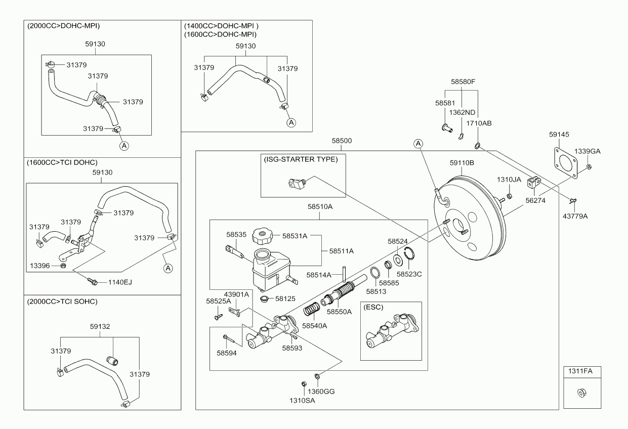 Главный цилиндр тормозной в сборе для Киа Сид 2006-2010