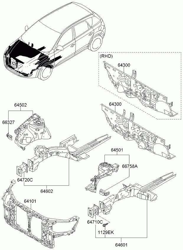 Панель передняя, телевизор для Киа Сид 2006-2010